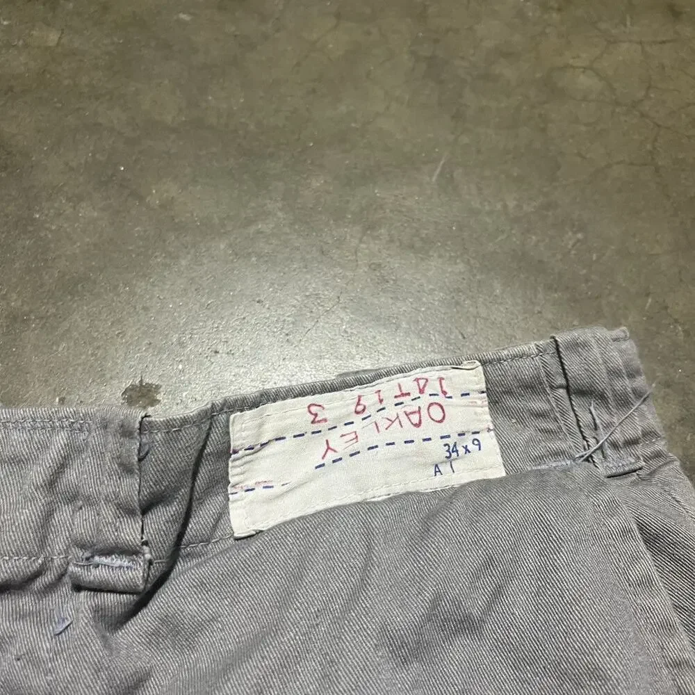 Vintage 70s Grey Canvas Cotton Workwear Chinos 33x27